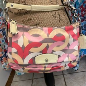 Coach purse pink yellow